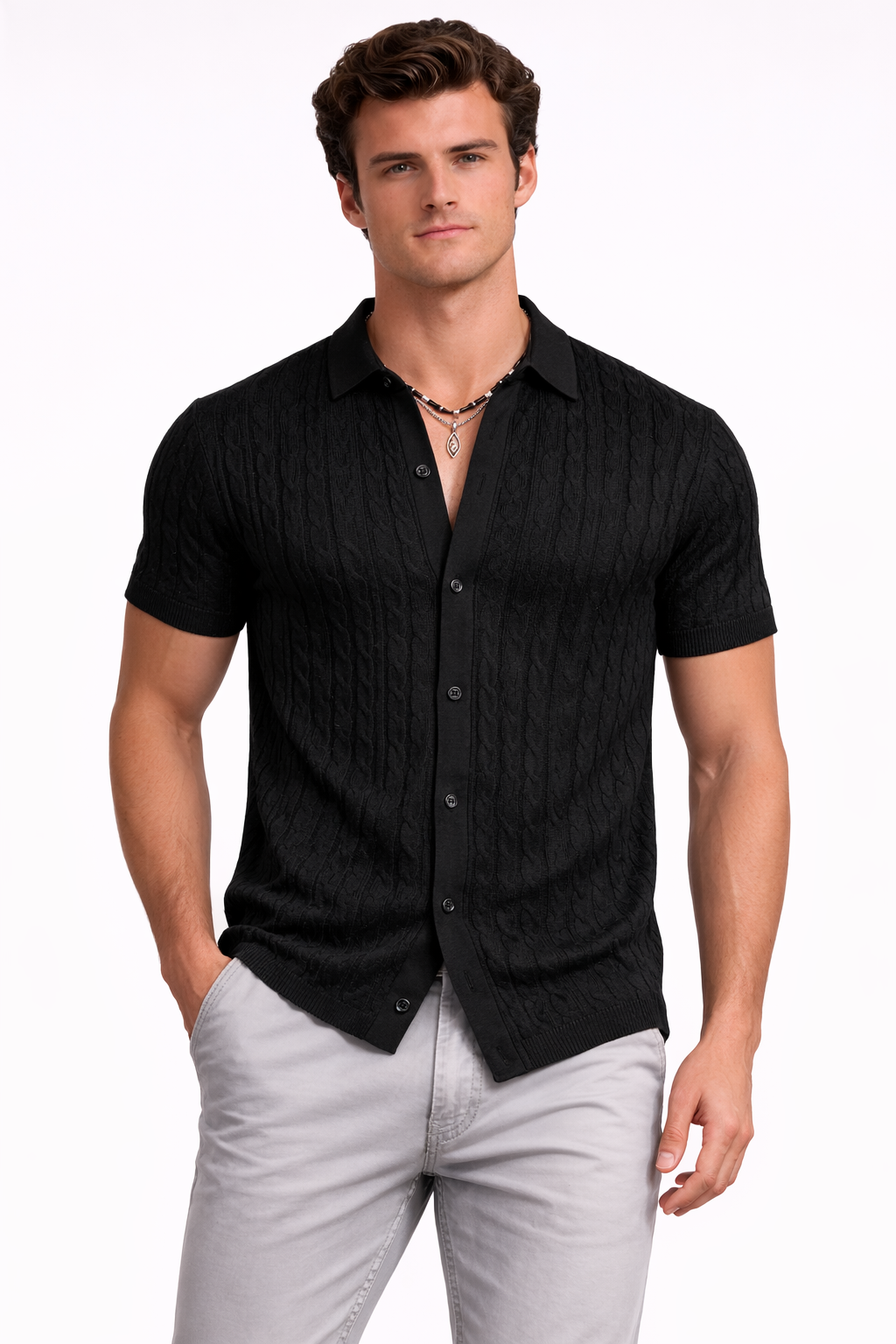 Chemise en maille à manches courtes