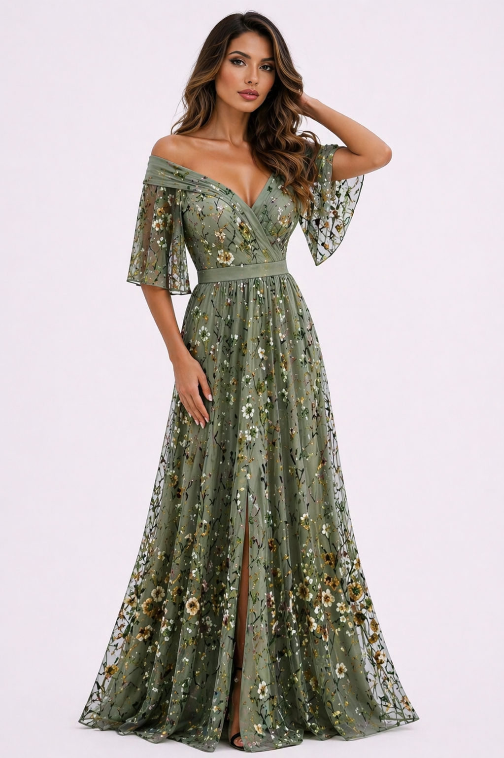 Robe florale croisée