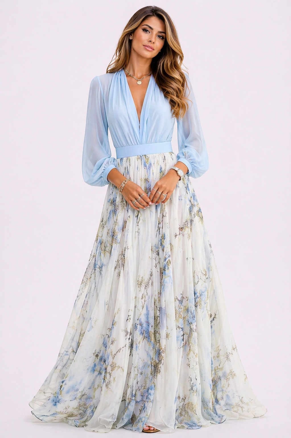 Robe longue fleurie