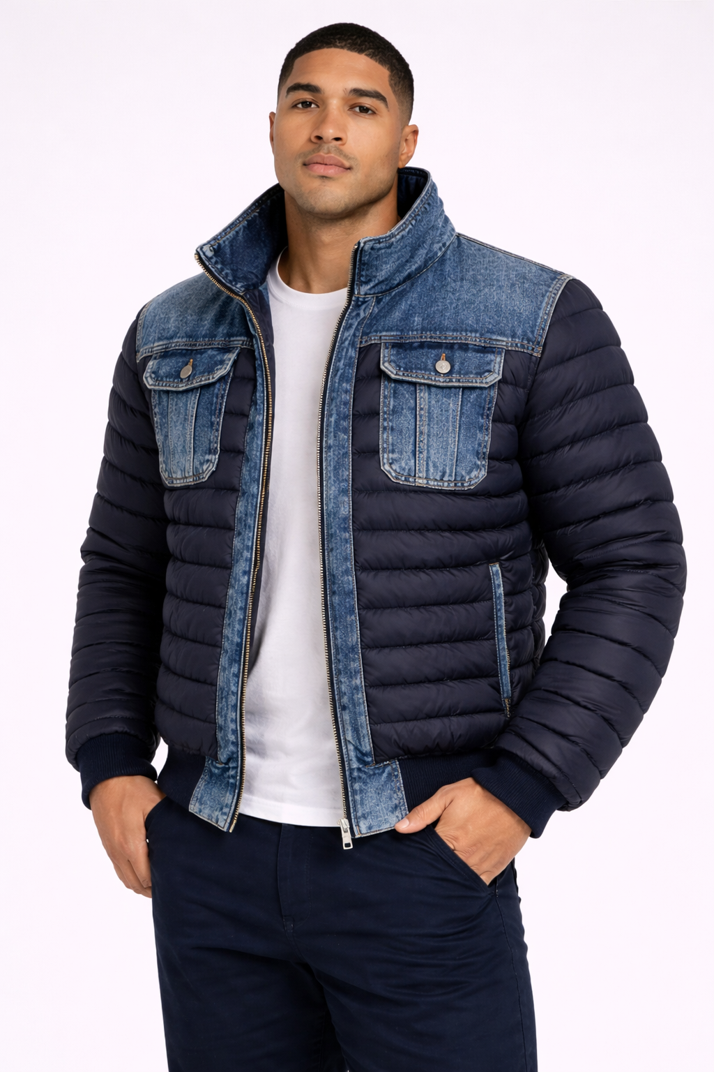 Veste en jean matelassée