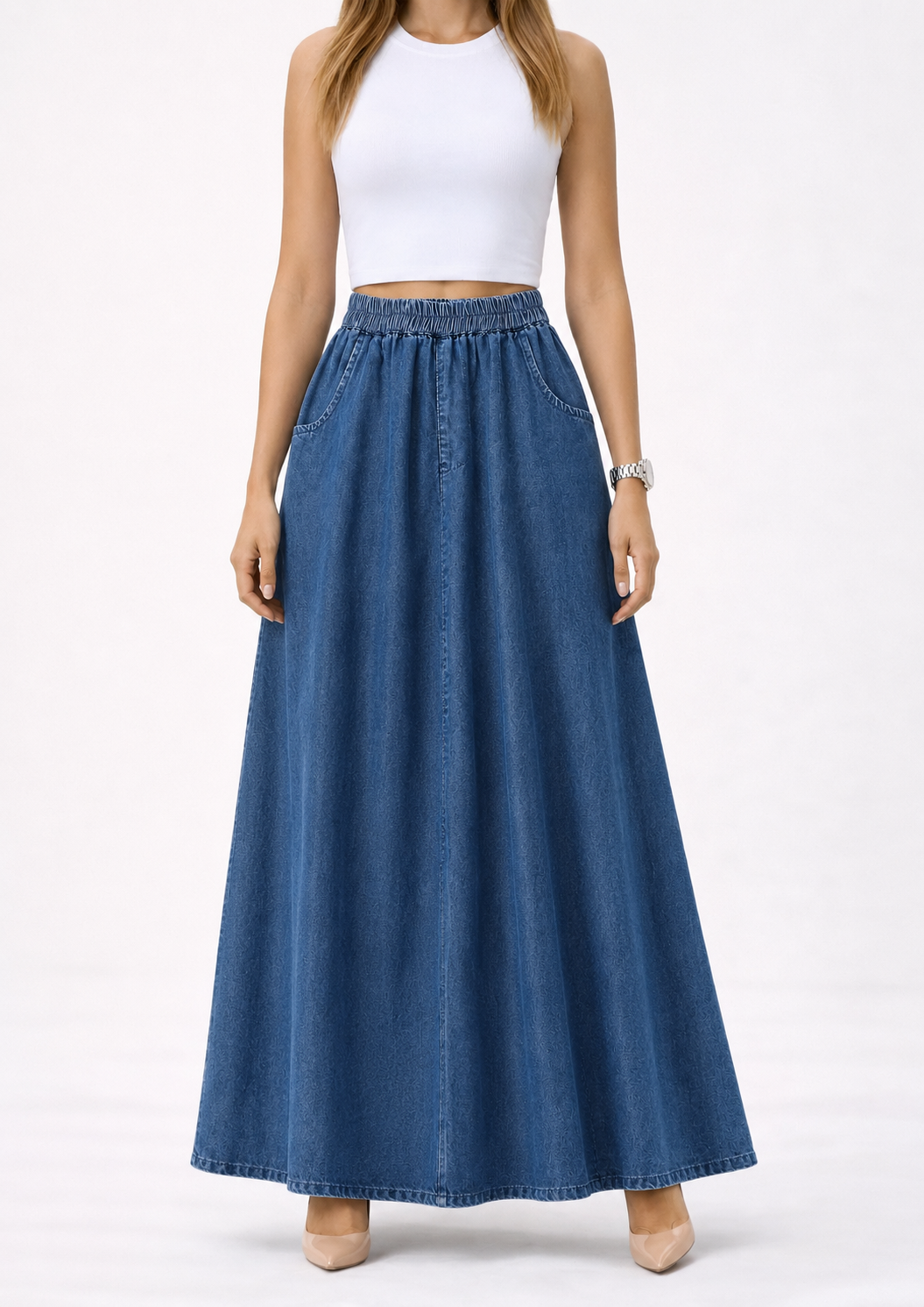 Jupe Midi en Denim