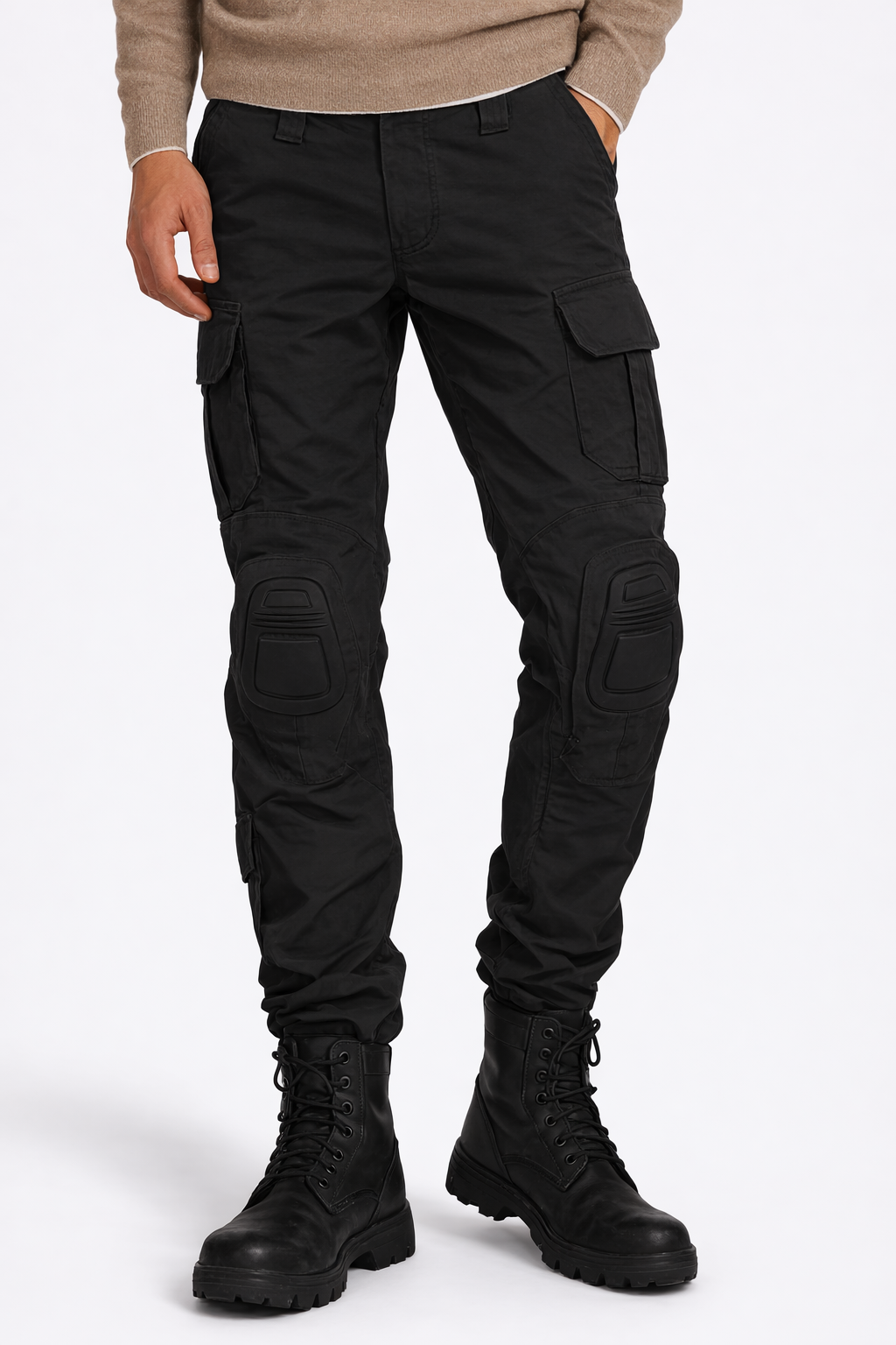 Pantalon cargo à genouillères intégrées