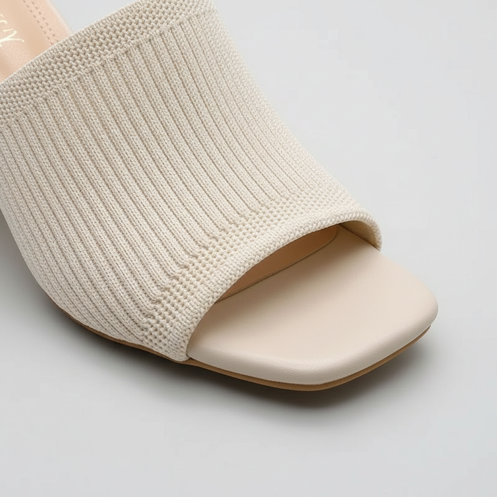 Mules Maille Talon Bloc