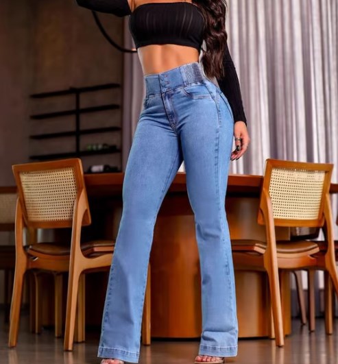Jean Flare Taille Haute Élastique