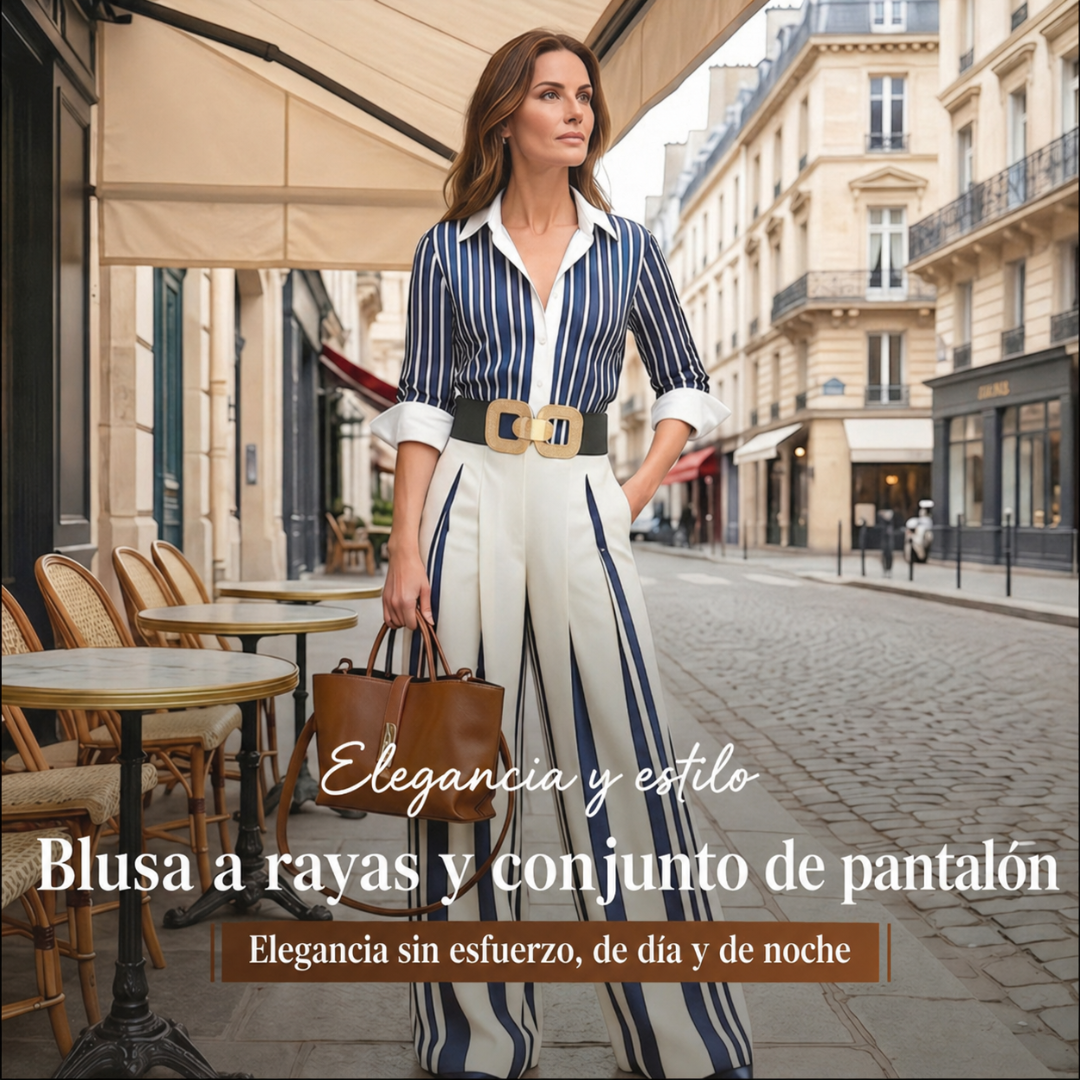 Ensemble T-shirt rayé et pantalon large
