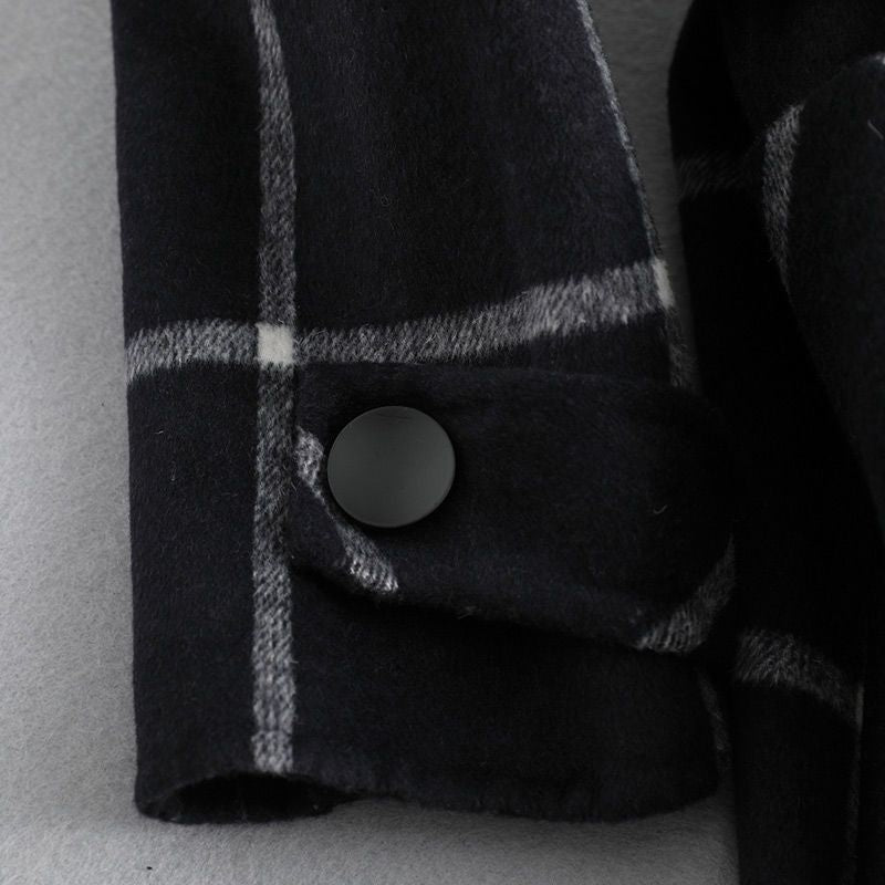 Manteau élégant en laine à carreaux