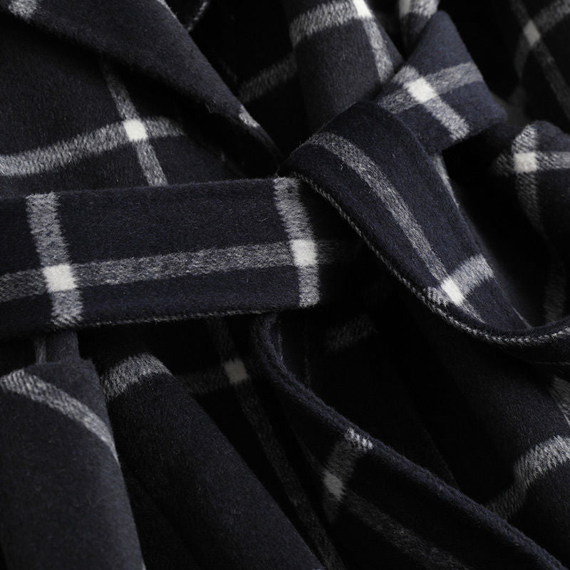 Manteau élégant en laine à carreaux