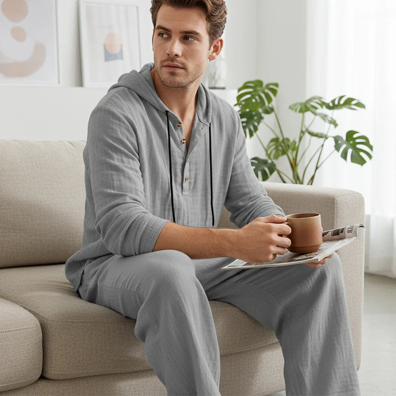 Ensemble décontracté à capuche et pantalon pour homme – 2 pièces