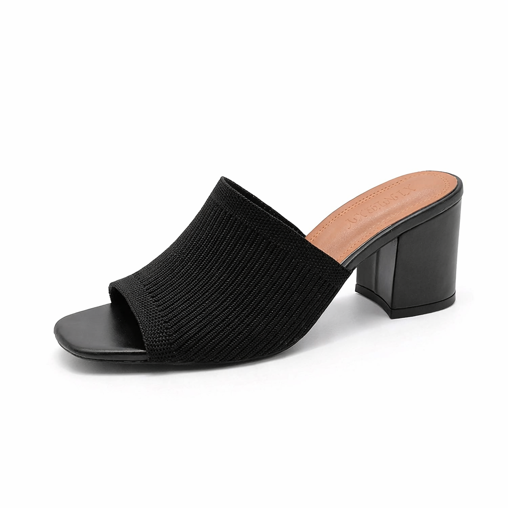 Mules Maille Talon Bloc