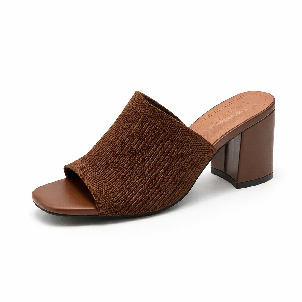 Mules Maille Talon Bloc
