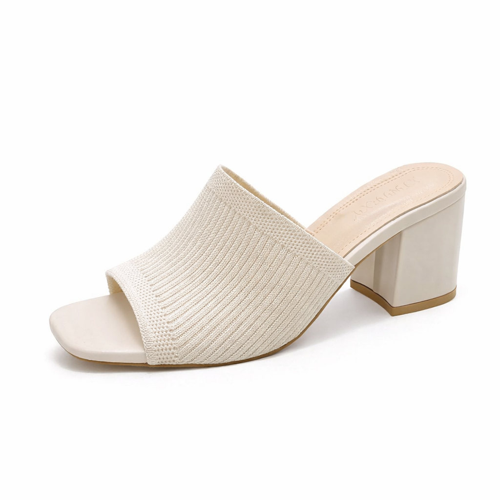 Mules Maille Talon Bloc