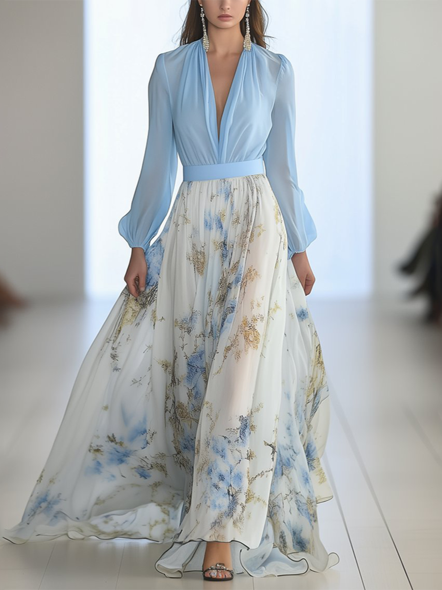 Robe longue fleurie