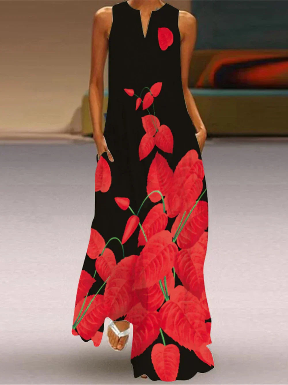 Robe trapèze imprimé floral