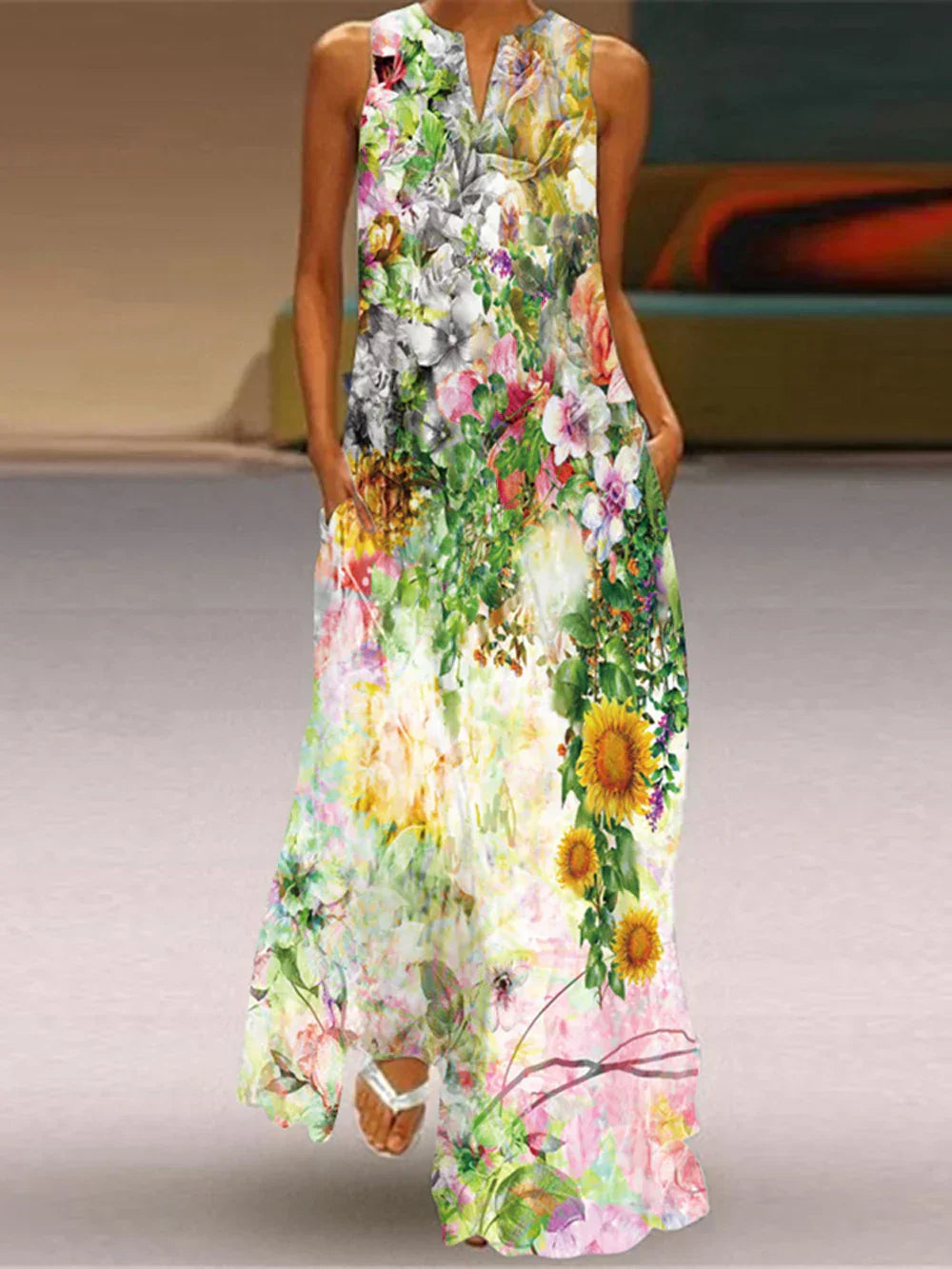 Robe trapèze imprimé floral
