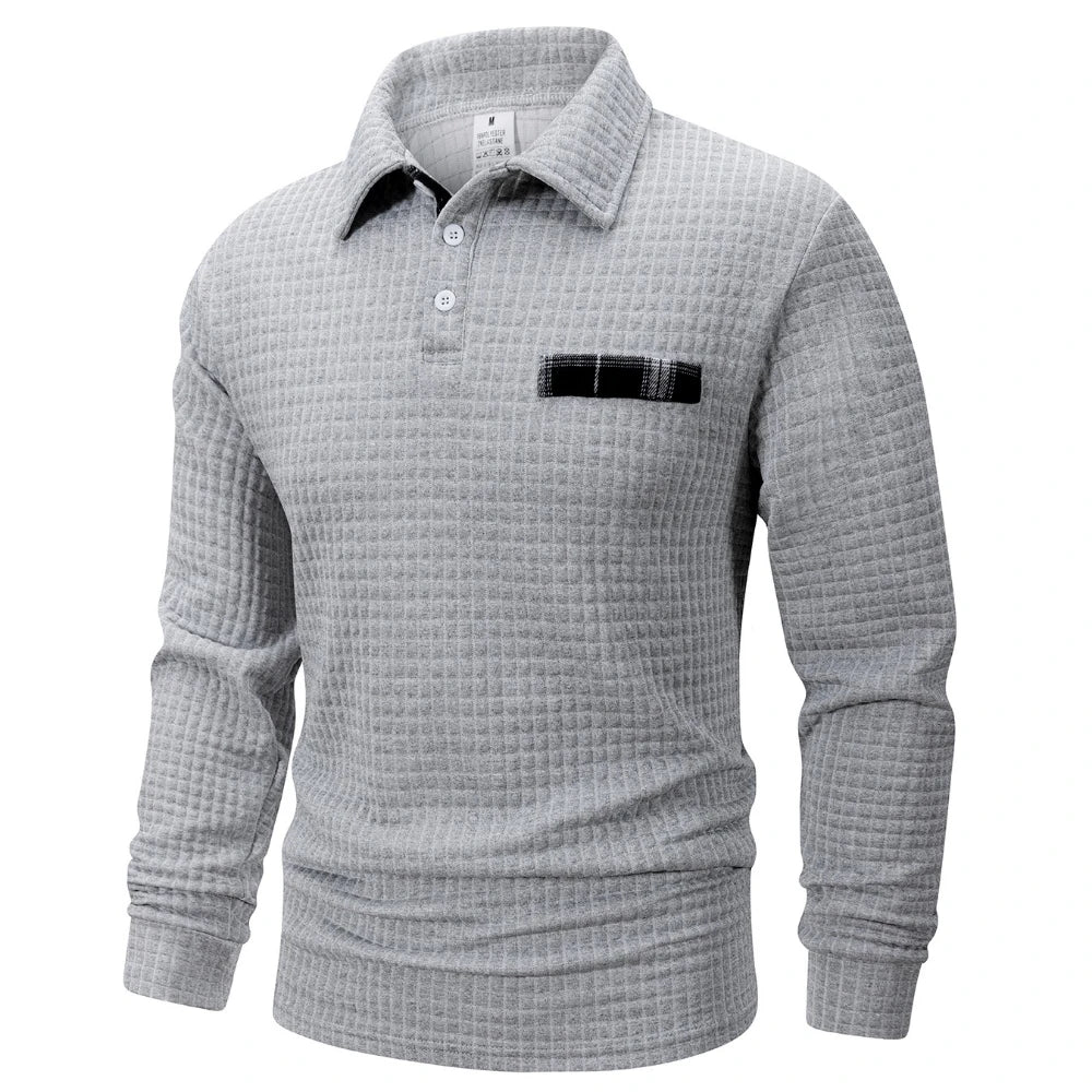 Polo en jacquard avec détails contrastés