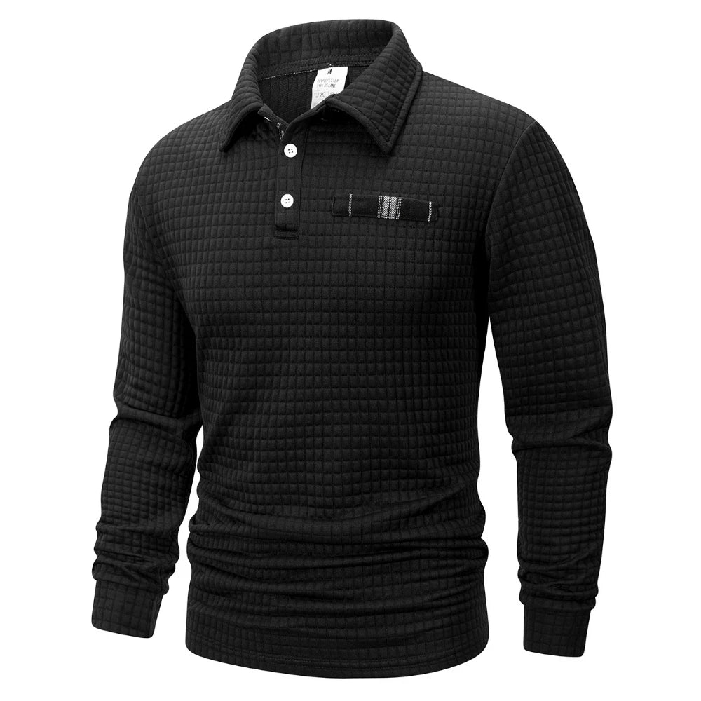 Polo en jacquard avec détails contrastés