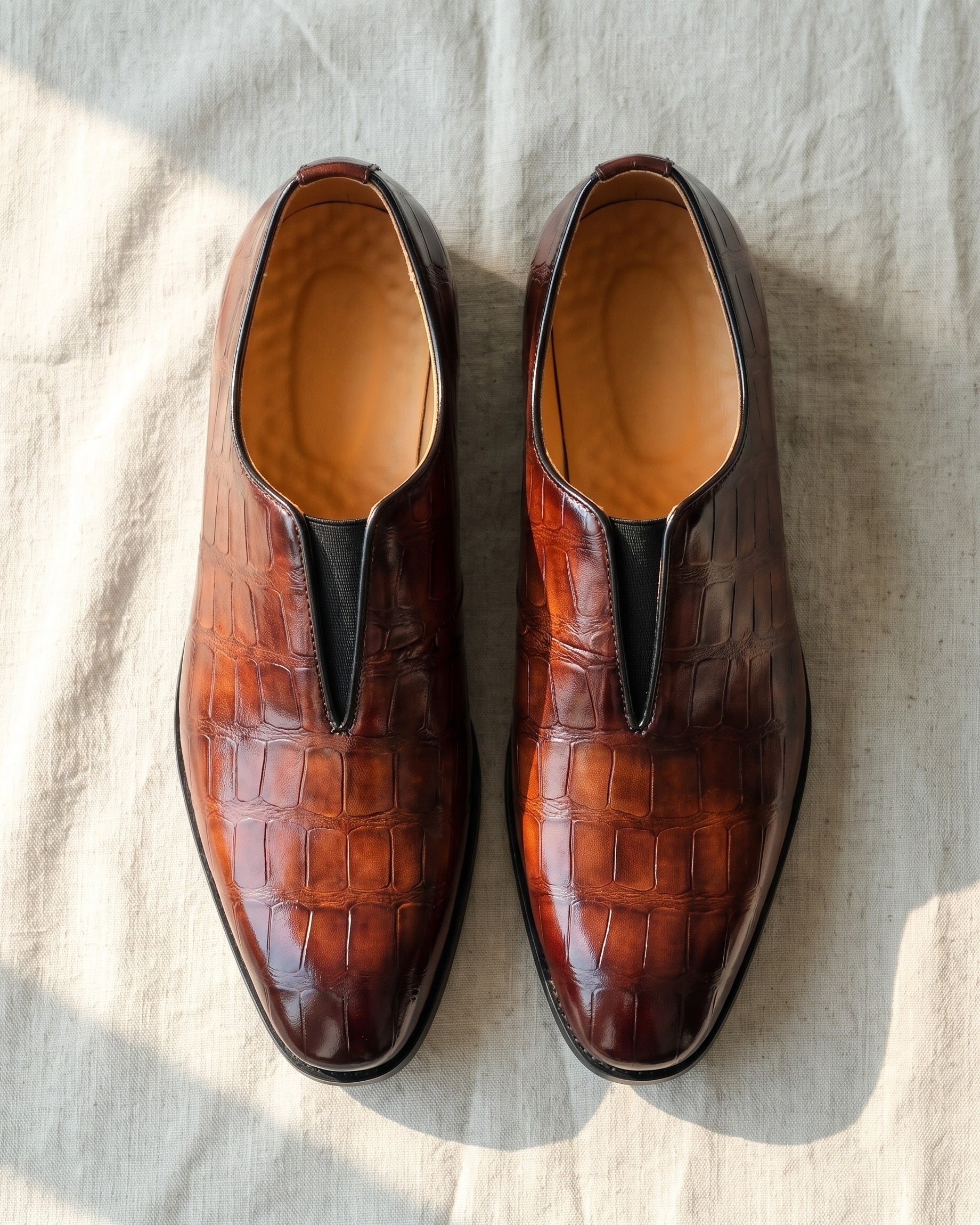 Slippers Effet Croco