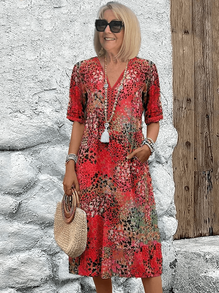 Robe midi fleurie