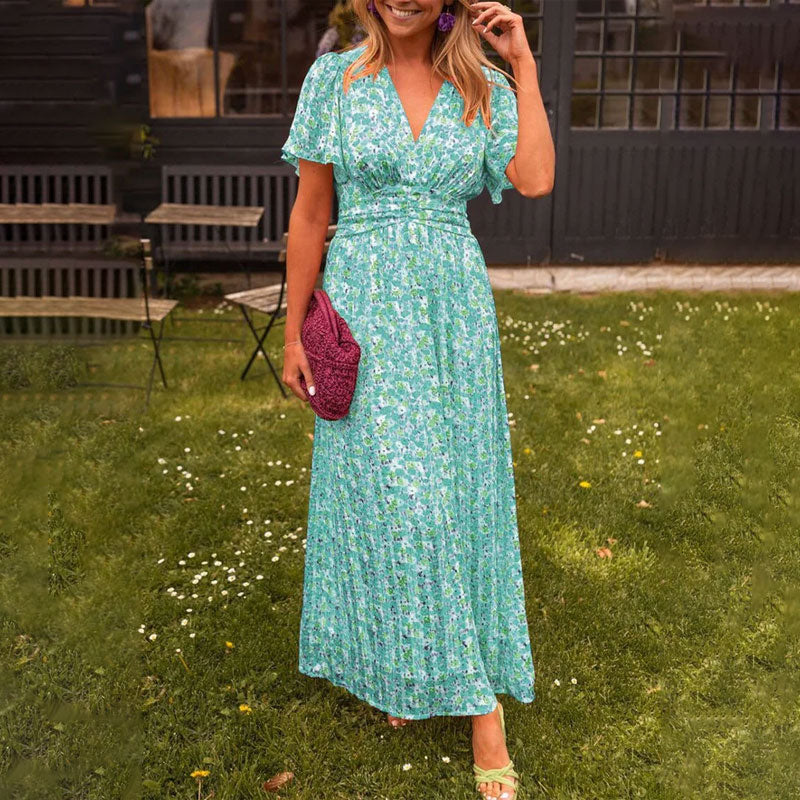 Robe longue fluide à fleurs