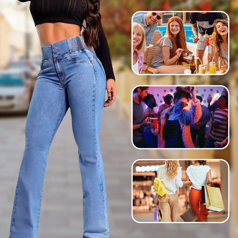 Jean Flare Taille Haute Élastique