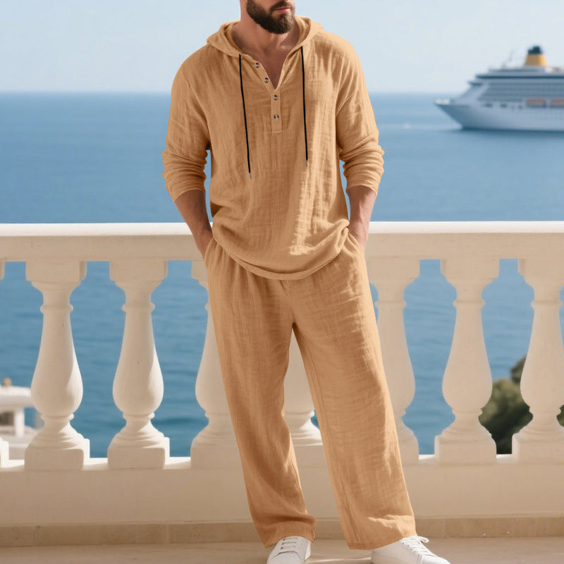 Ensemble décontracté à capuche et pantalon pour homme – 2 pièces